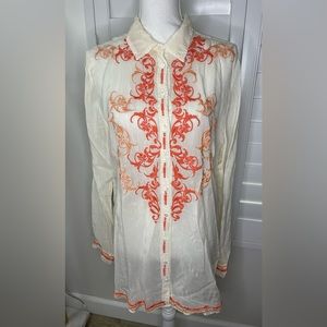 Johnny Was Embroidered Tunic Blouse